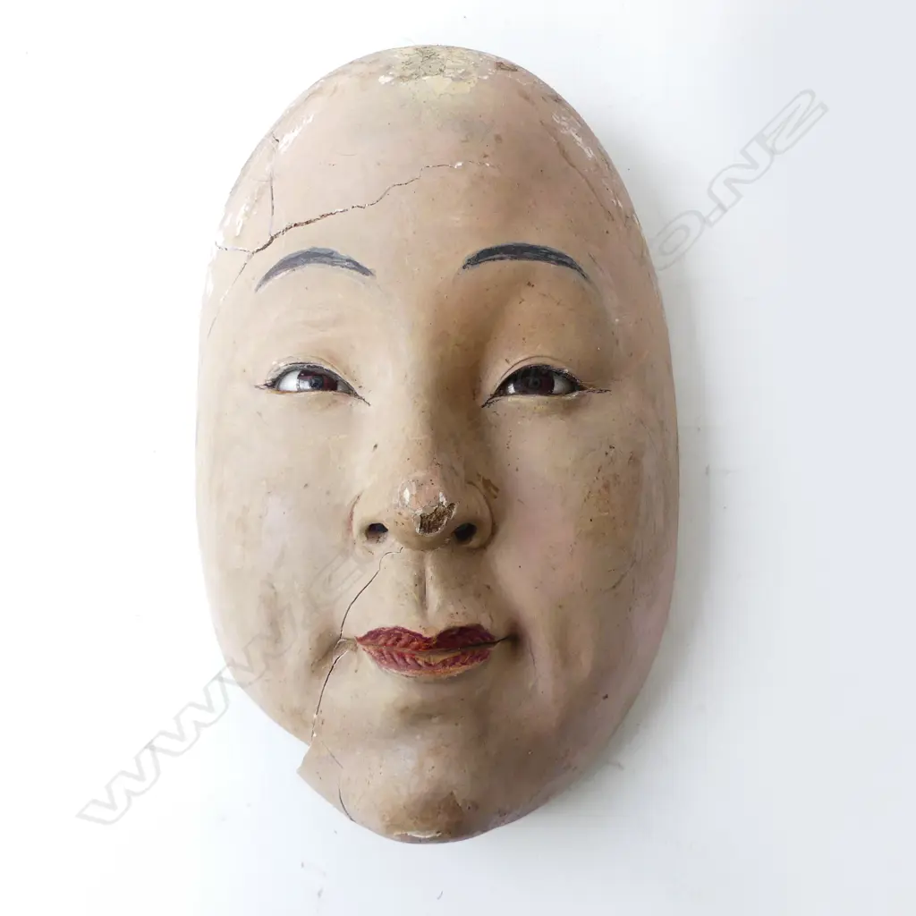 VINTAGE ORIENTAL FACE MASK H.290mm, FAULTS Image 1++