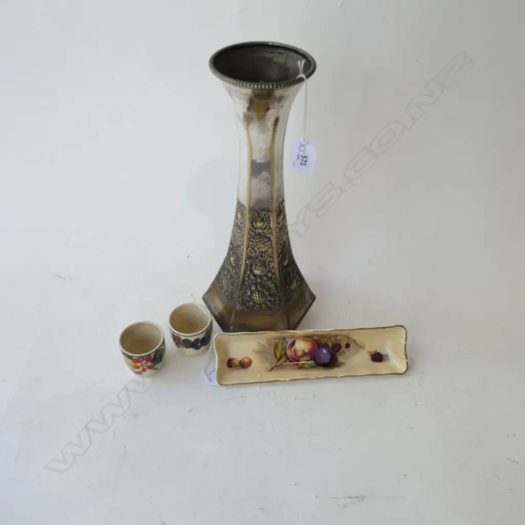 WMF EP VASE H310MM AYNSLEY DISH L200 & 2 CHINA EGG CUPS  Image 1++