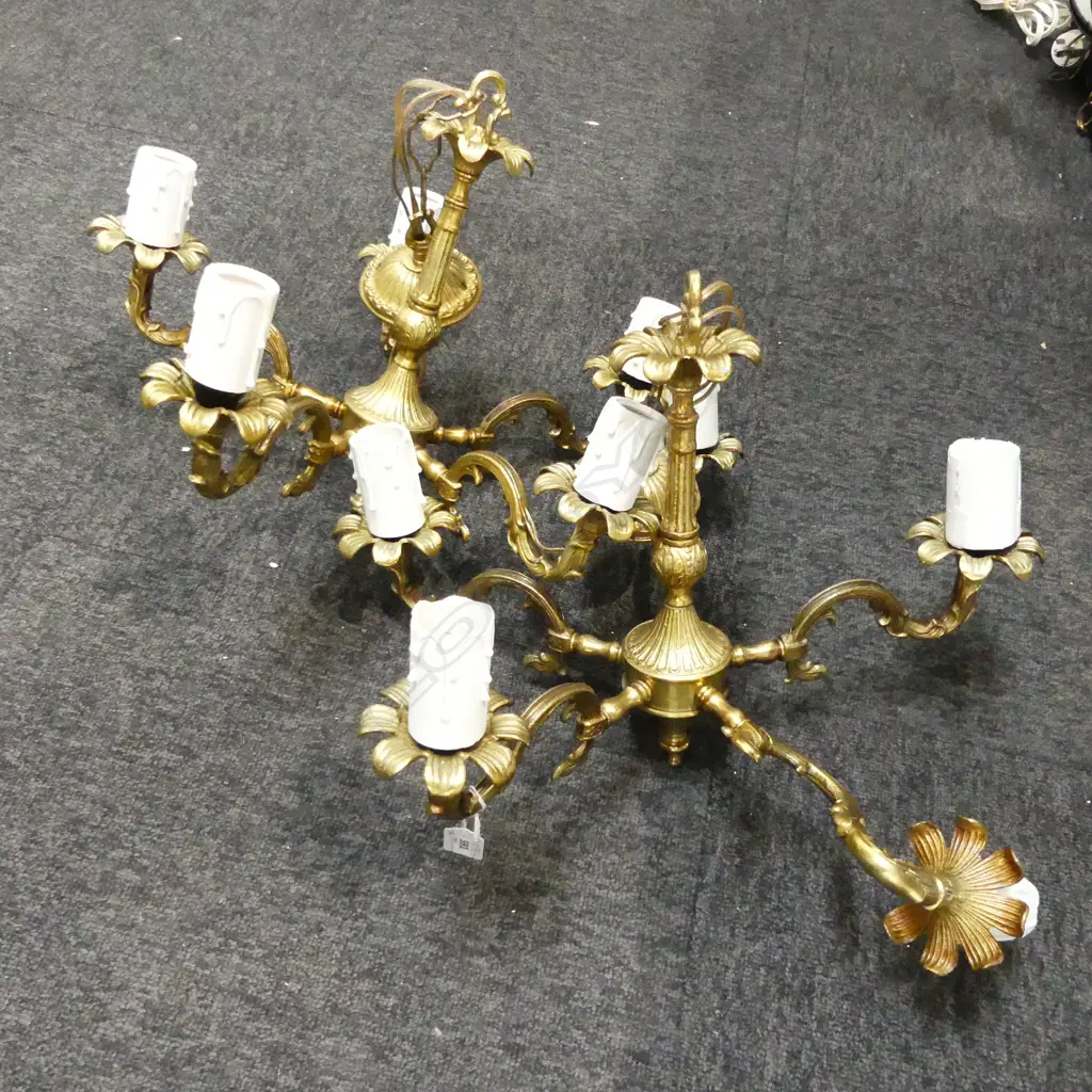 PR GOLD METAL 5 LIGHT CHANDELIERS 470mm dia Image 1++
