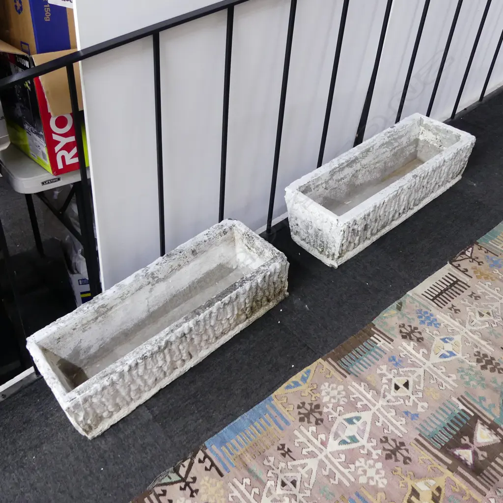 PR WHITE CONCTETE PLANTERS 770x300x325mm Image 1++