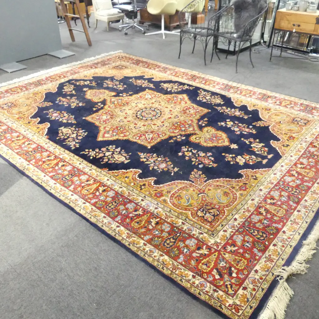 LARGE HAND KNOTTED NZ WOOL PILE RUG MADE IN INDIA 4040x3000mm Image 1++
