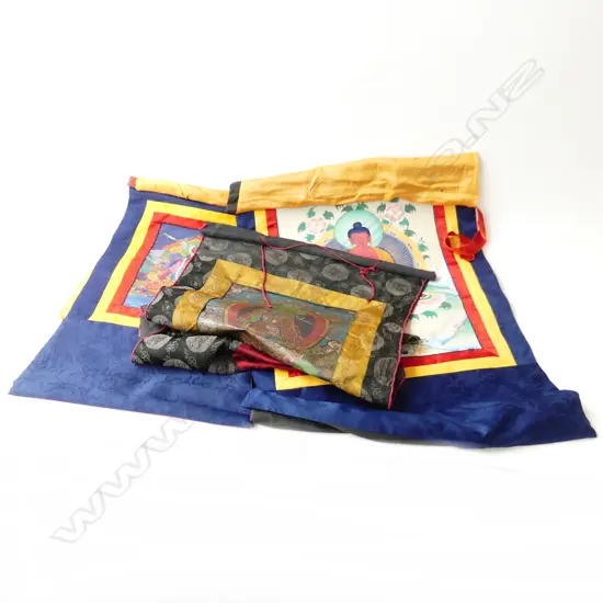 3 ORIENTAL ARTWORKS; THANGKA ETC