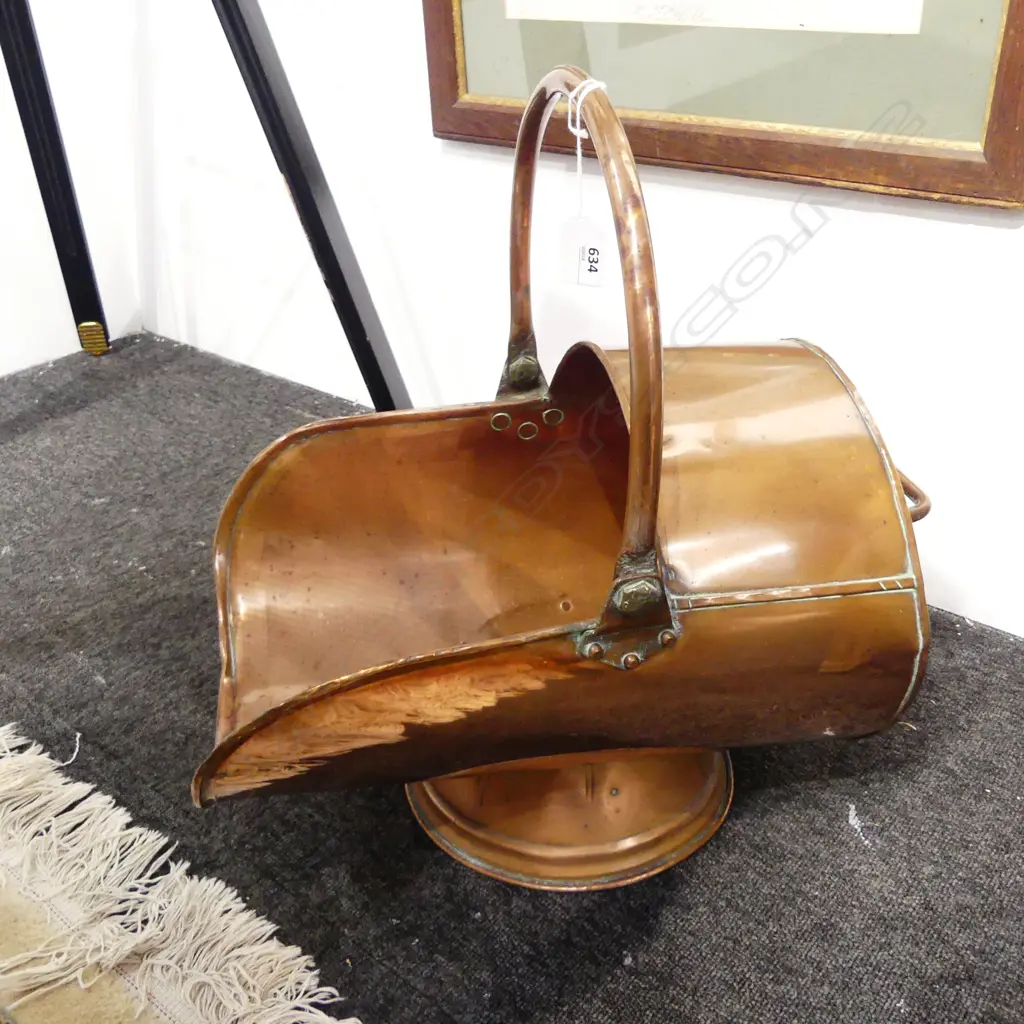 COPPER COAL SCUTTLE L430MM Image 1++