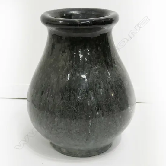 HEAVY CERAMIC POT, BLACK GLAZE H.430mm