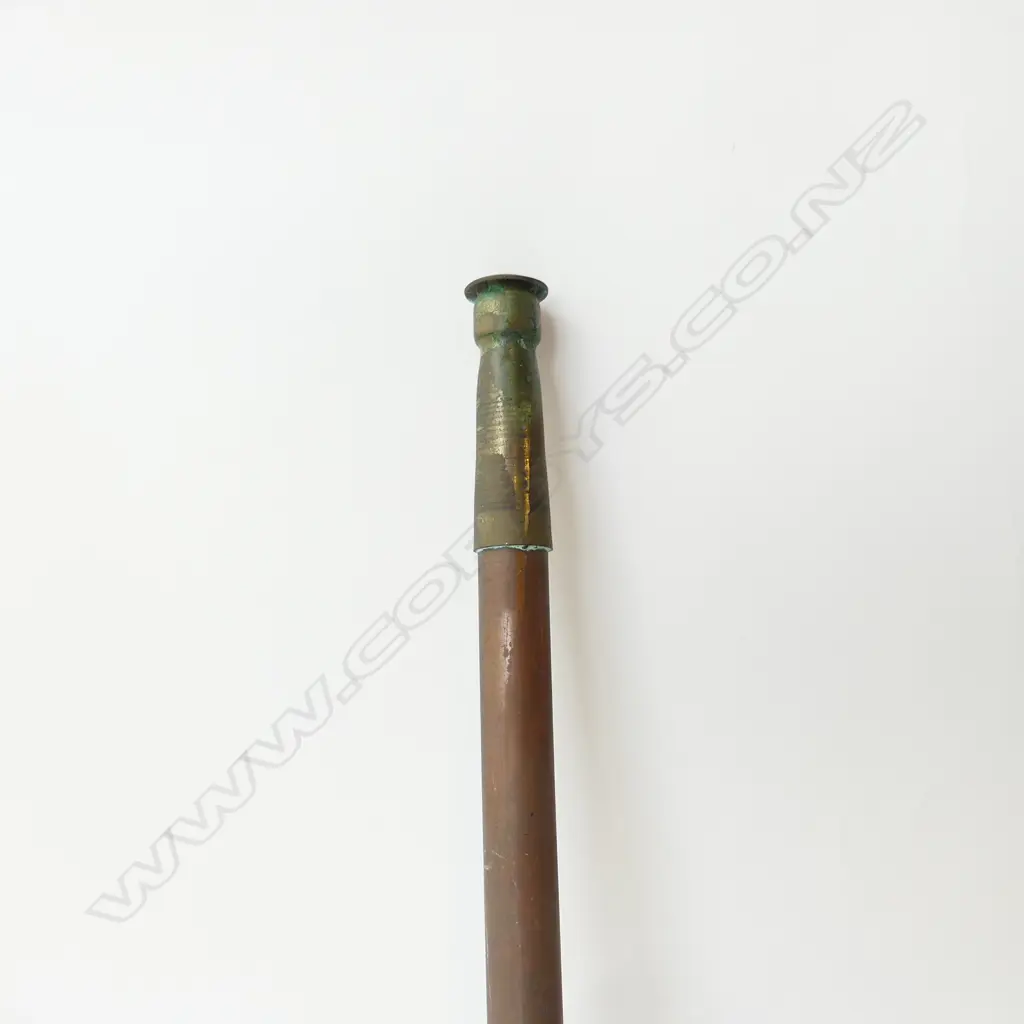 VINTAGE COPPER & BRASS HUNTING HORN L.1185mm (END OFF) Image 1++