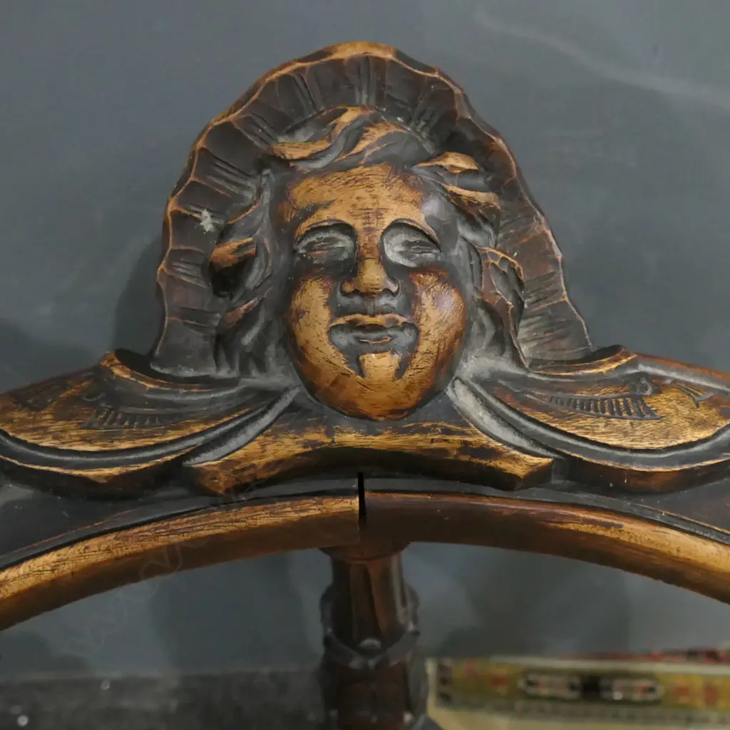 CARVED CORNER CHAIR slight damage to fabric Image 1++