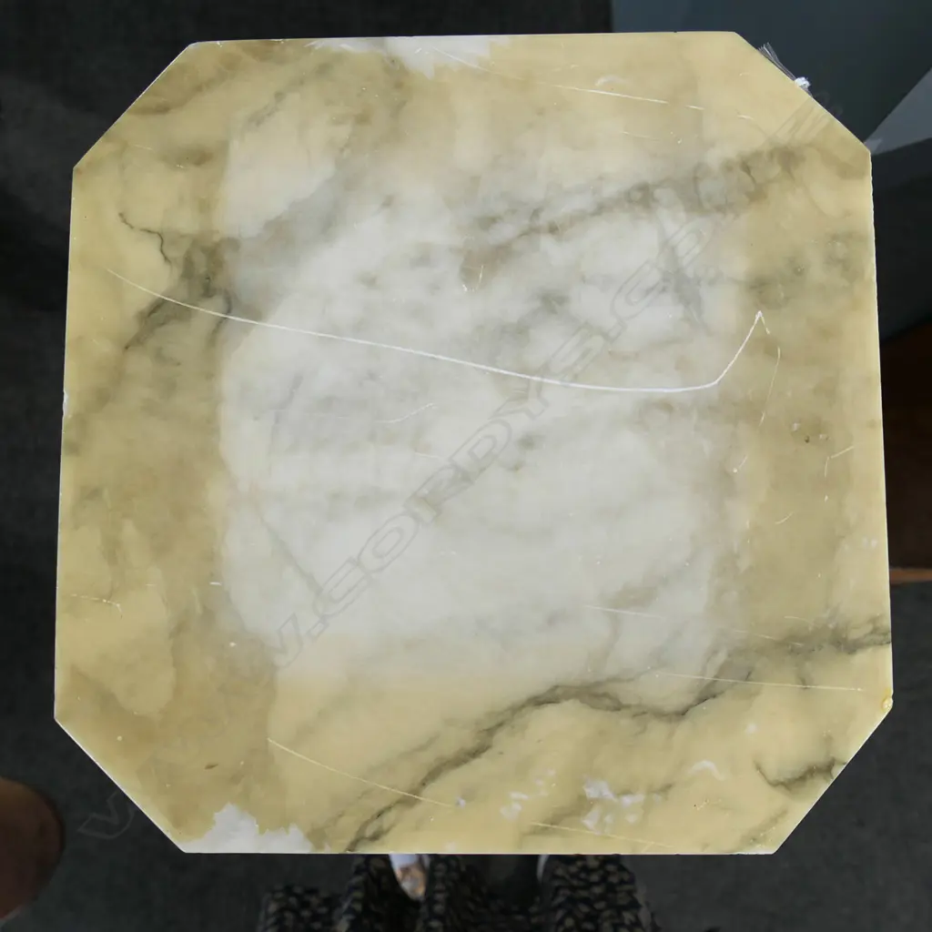 TURNED MARBLE SCETIONAL PEDESTAL COLUMN H.1120mm. minor faults + remains of old lacquer Image 1++