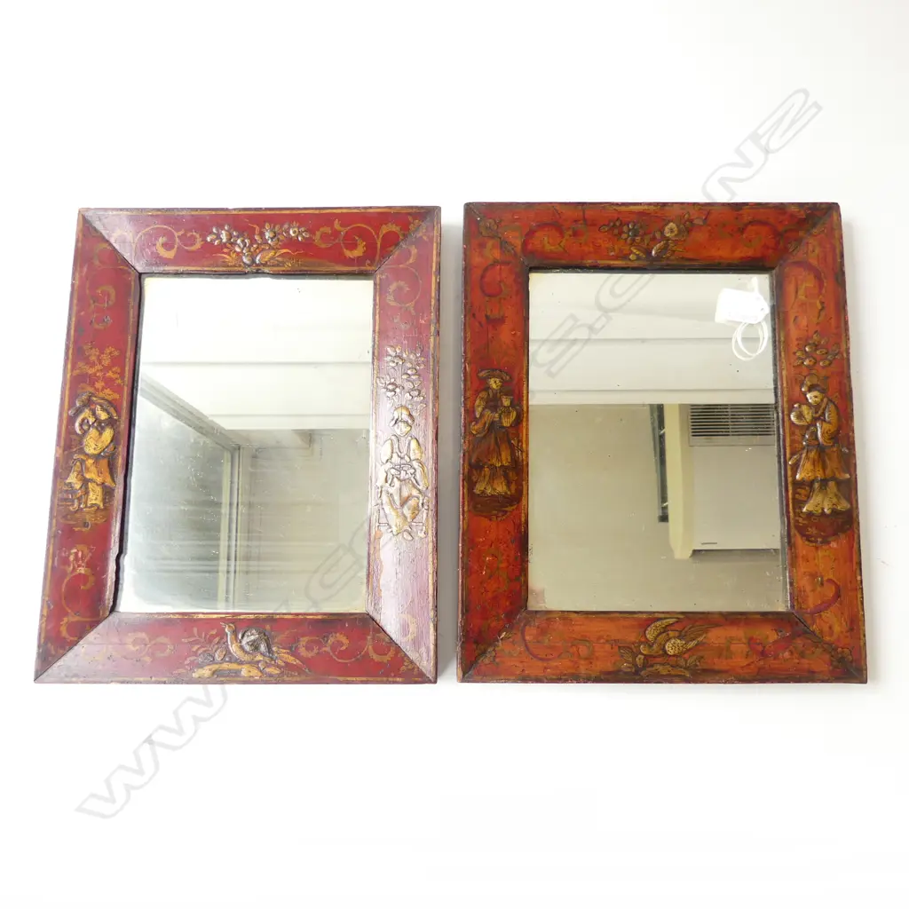 PR ORIENTAL RED LACQUER MIRRORS 360x290mm Image 1++