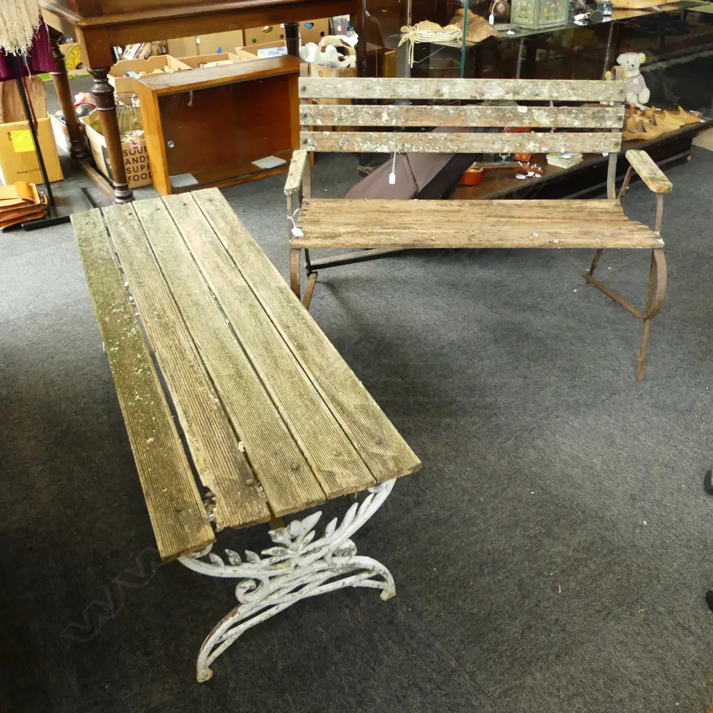 2 RUSTIC GARDEN BENCHES W.1100, 1380mm Image 1++