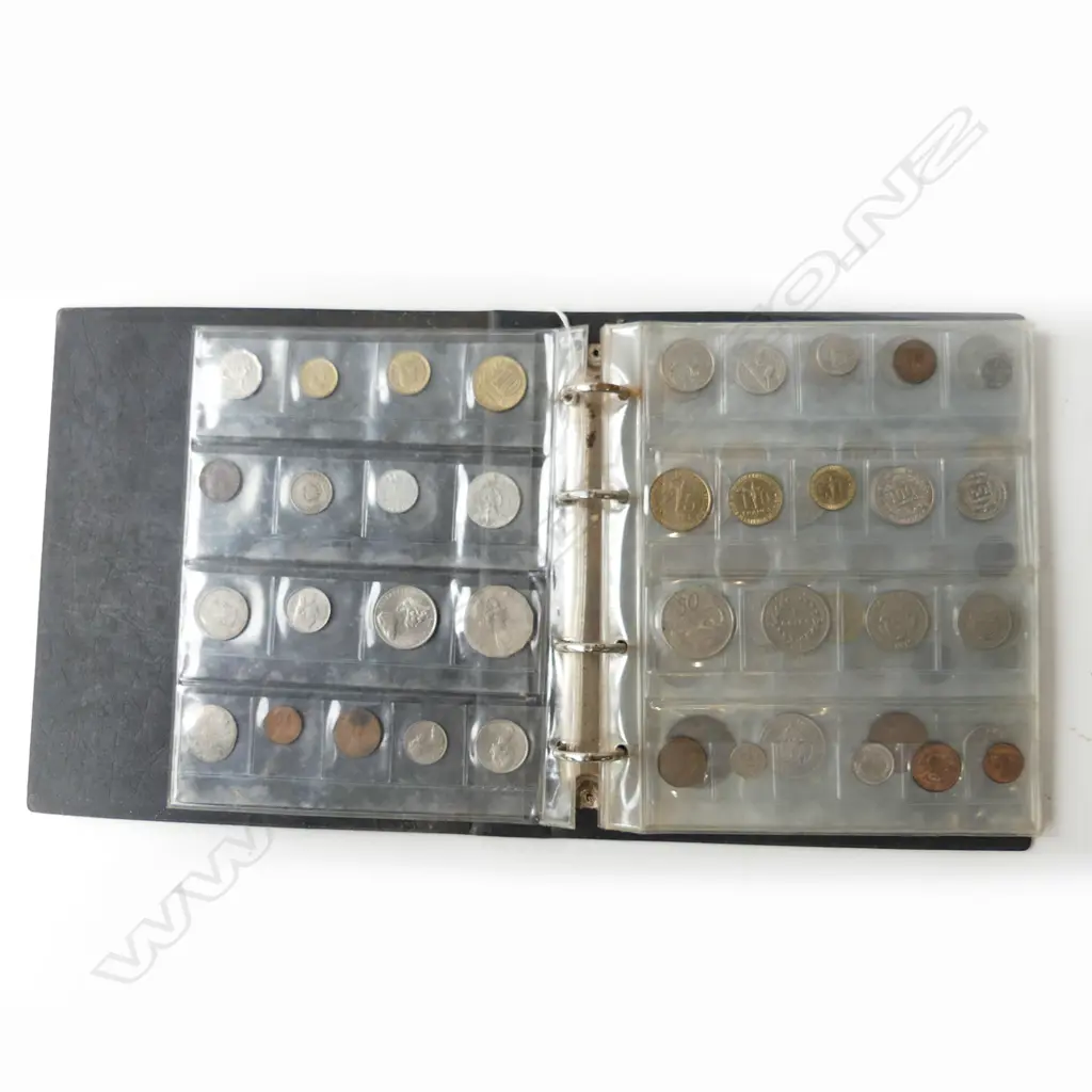 COLLECTION WORLD COINS IN VINTAGE FOLDER  Image 1++