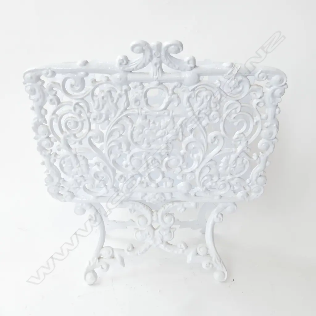 WHITE METAL UNDERWOOD METAL MAGAZINE RACK W.370mm Image 1++