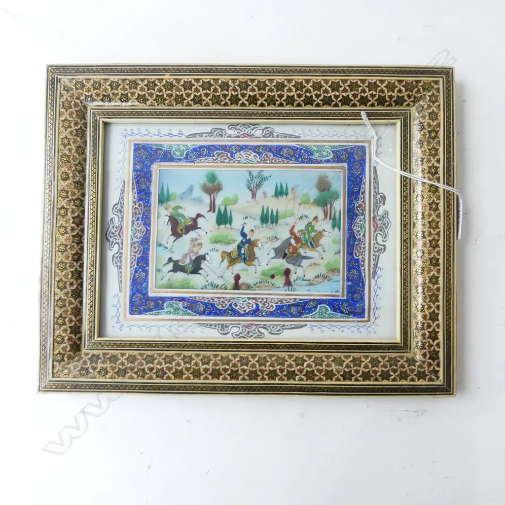 FRAMED PAINTED MUGHAL WORK 245x310mm Image 1++
