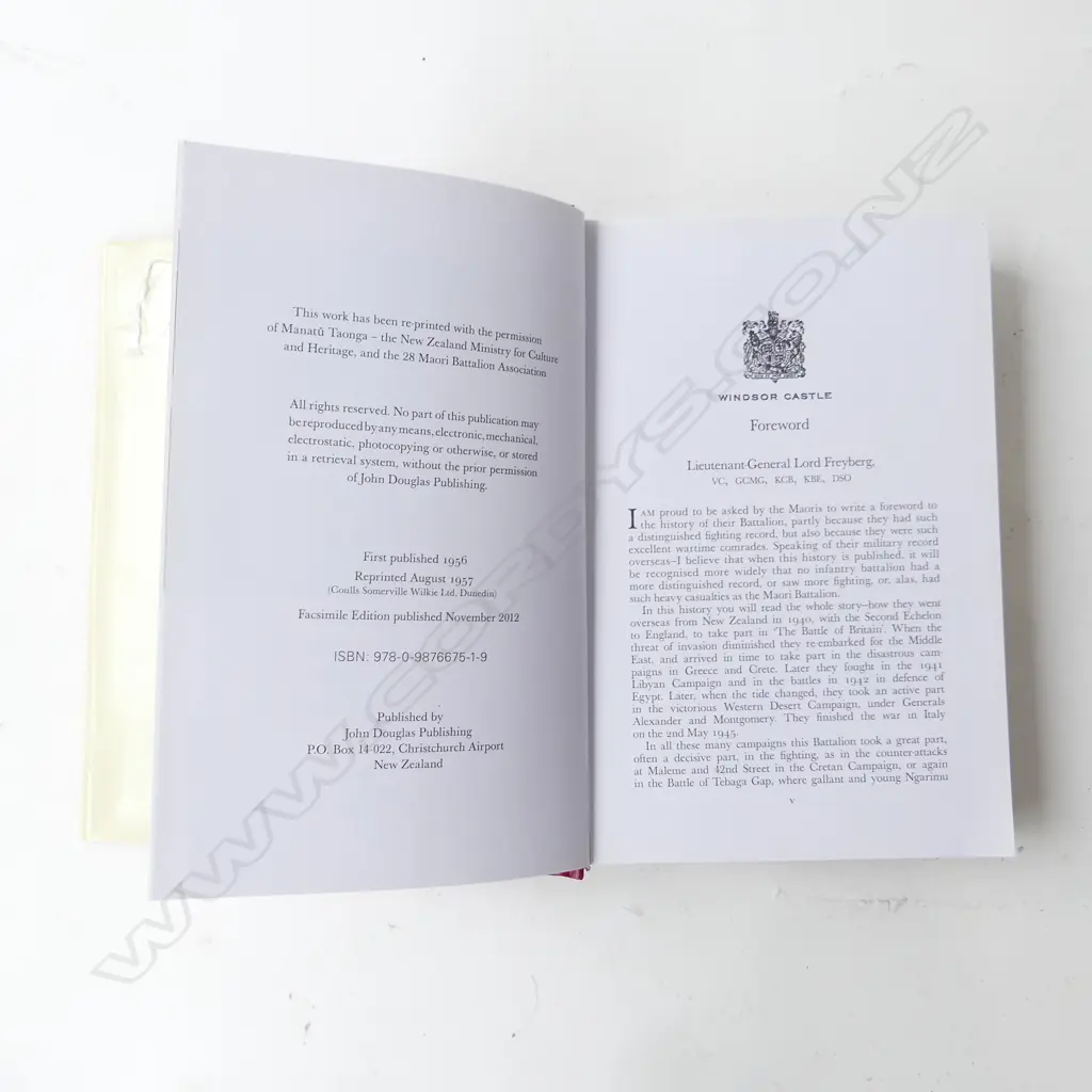 BOOK; Official history of New Zealand in the Second World War 28 (MAORI) BATTALION BY J. F. CODY... Image 1++