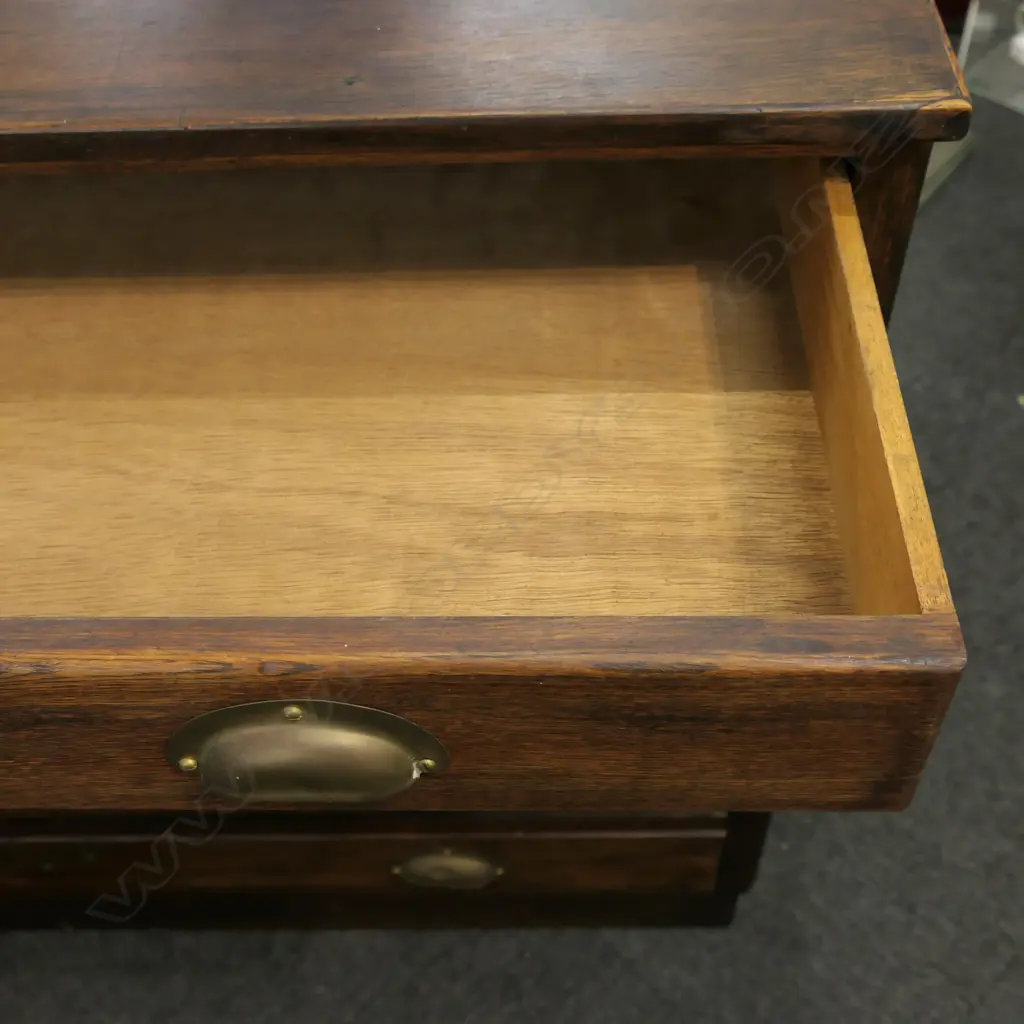 2 PART 6 DRAWER OAK PLAN DRAWERS 1190x870x870mm Image 1++