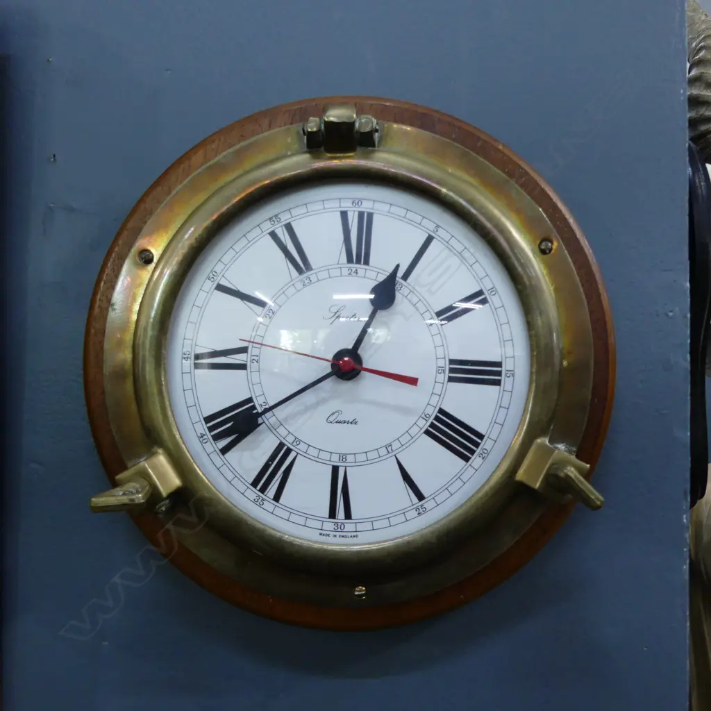 WALL BAROMETER & CLOCK 240mm dia Image 1++