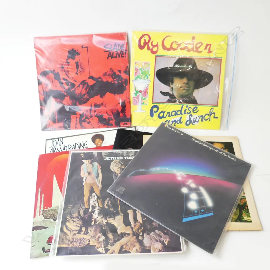 COLLECTION OF 8 VINYLS ; ACDC, VAN MORRISON, VANGELIS ETC Image 1++