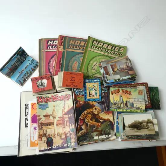ASST. VINTAGE MAGAZINES & POSTCARDS INCL. 'COCK: A POLITICAL LAMPOON ROM THE CAPITAL' & ARGOT OCT. 1964 ETC
