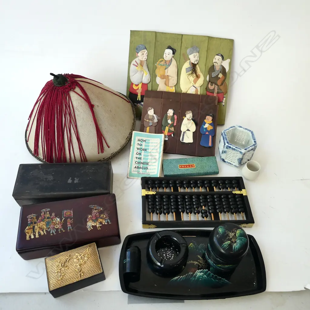 ASST. ORIENTAL ITEMS; LACQUER WARE, ABACUS ETC Image 1++
