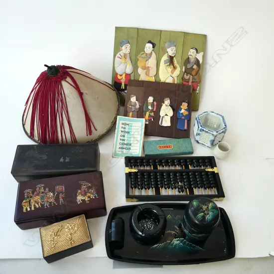 ASST. ORIENTAL ITEMS; LACQUER WARE, ABACUS ETC