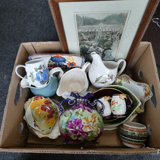 MASON CAKE PLATE PLUS VICTORIAN VASE & ASSSORTED CHINA