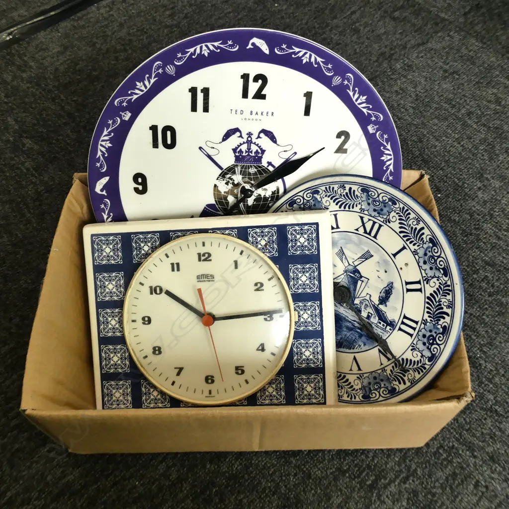 3 B/W CLOCKS 280mm dia Image 1++