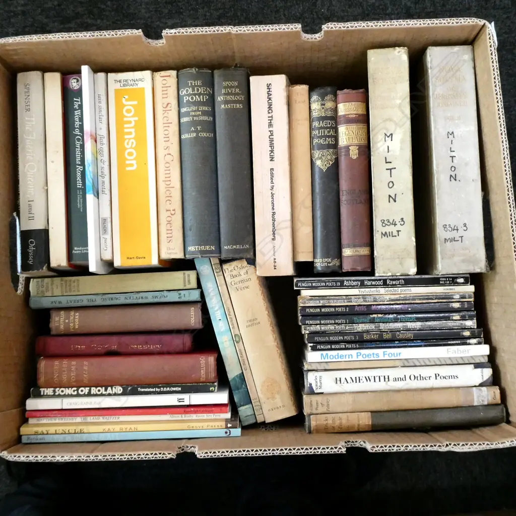 BOX OF BOOKS INCL POETRY etc Image 1++
