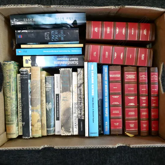 BOX OF BOOKS INCL EXPLORATION etc