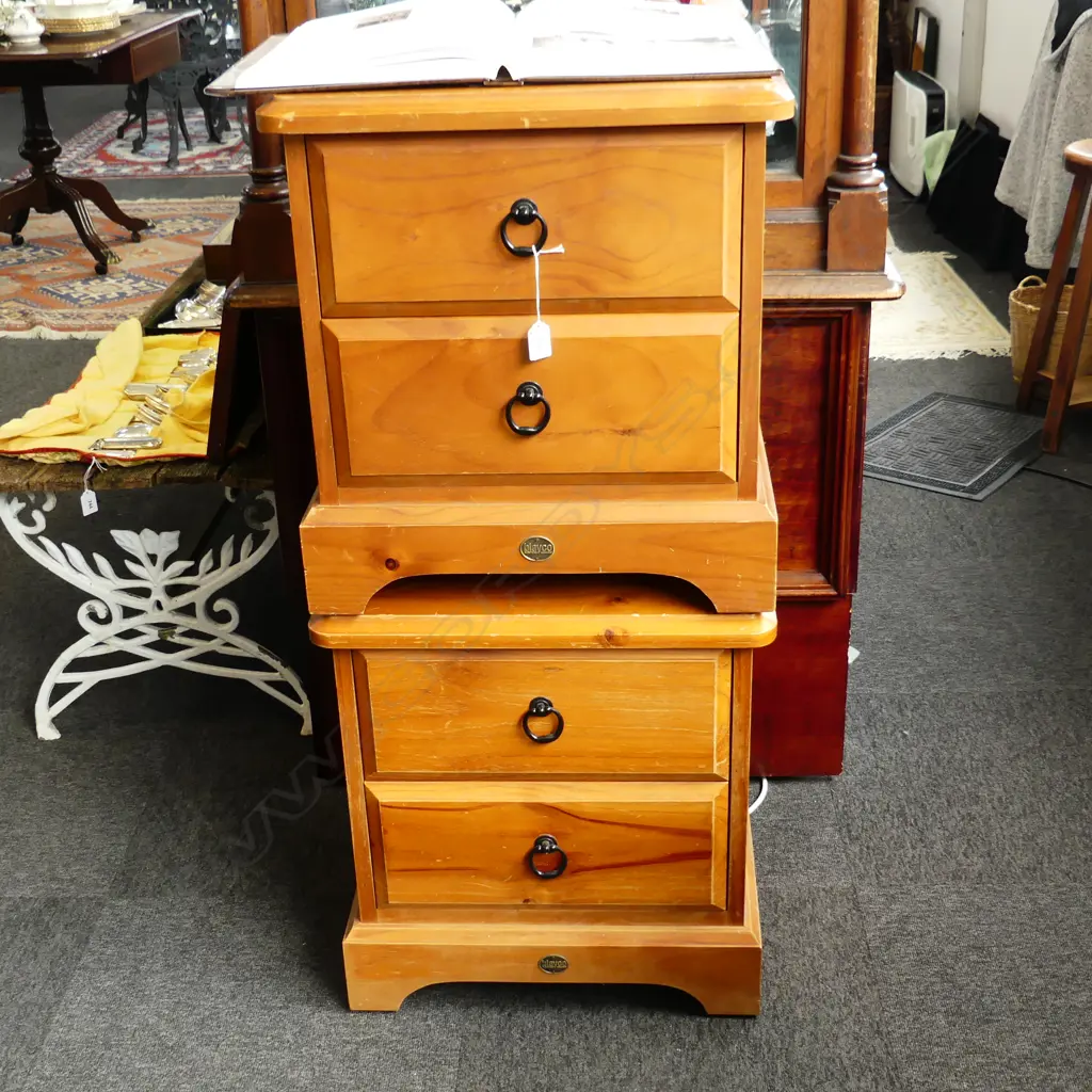 PR PINE BEDSIDE DRAWERS BY BLAYCO FURNITURE 490x395x540mm Image 1++