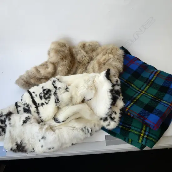 COLLECTION OF STOLE W. MONTY TRAVEL RUG