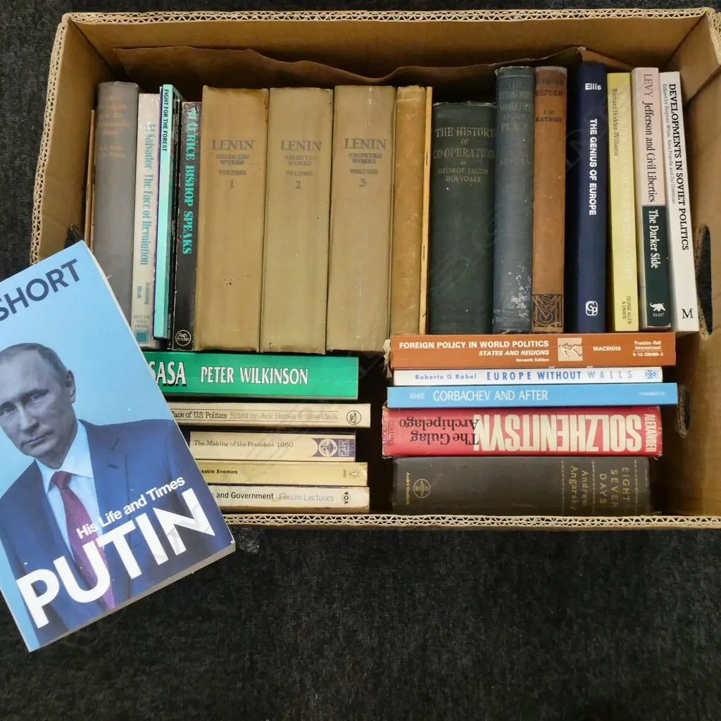 BOX OF BOOKS INCL RUSSIAN HISTORY, PUTIN etc Image 1++