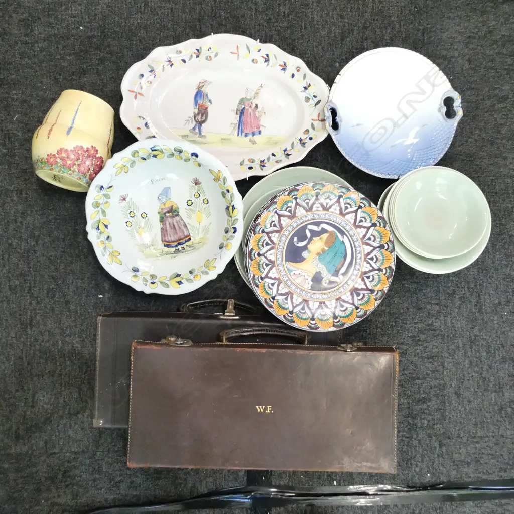 ASST. CHINA INCL. POOLE, RADFORD VASE ETC + 2 SUITCASES Image 1++