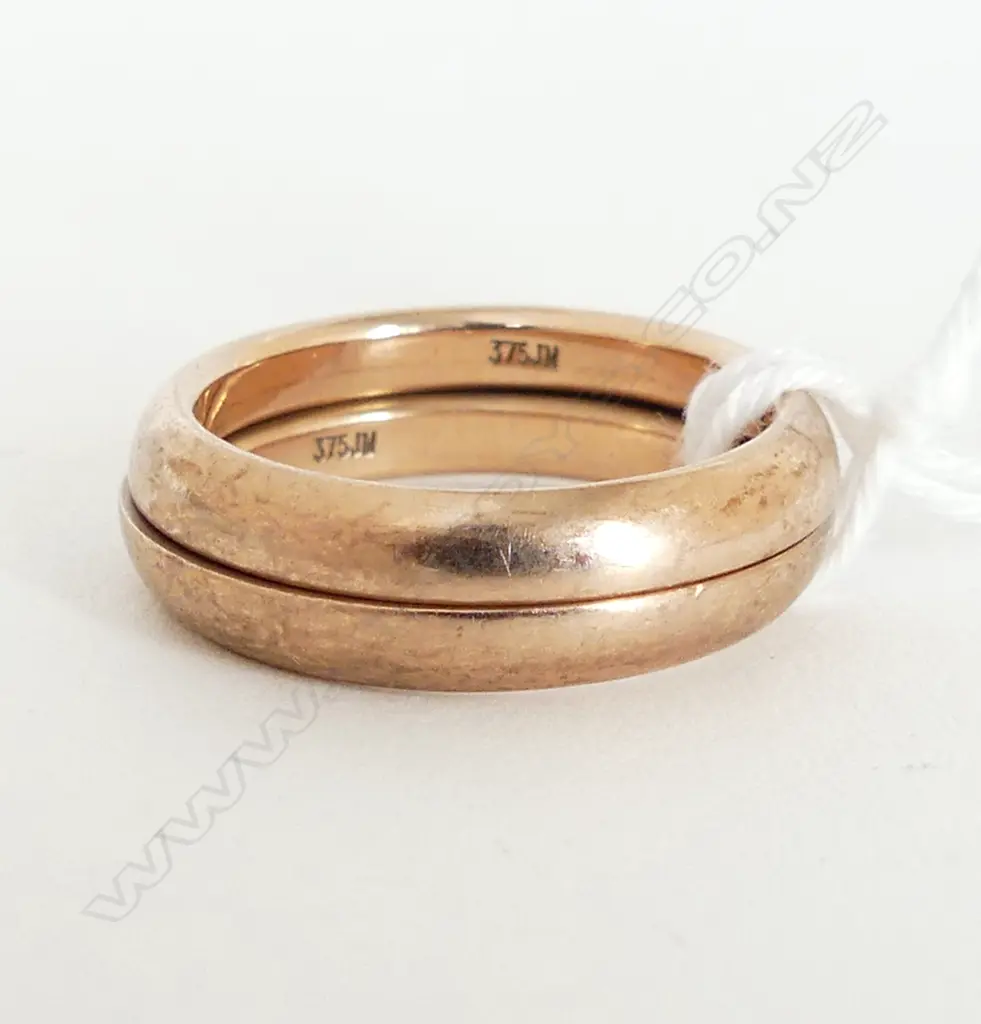 2 9CT  ROSE GOLD BAND RINGS 7.1gms SIZE N Image 1++