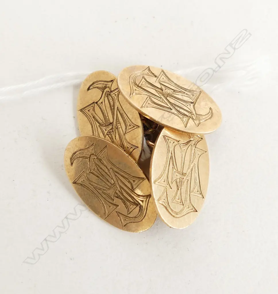 PR 9CT OVAL CUFFLINKS, 7.4gms Image 1++