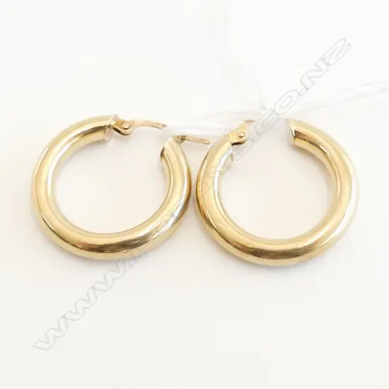 PR 9ct YELLOW GOLD HOOP EARRINGS 1.83gms