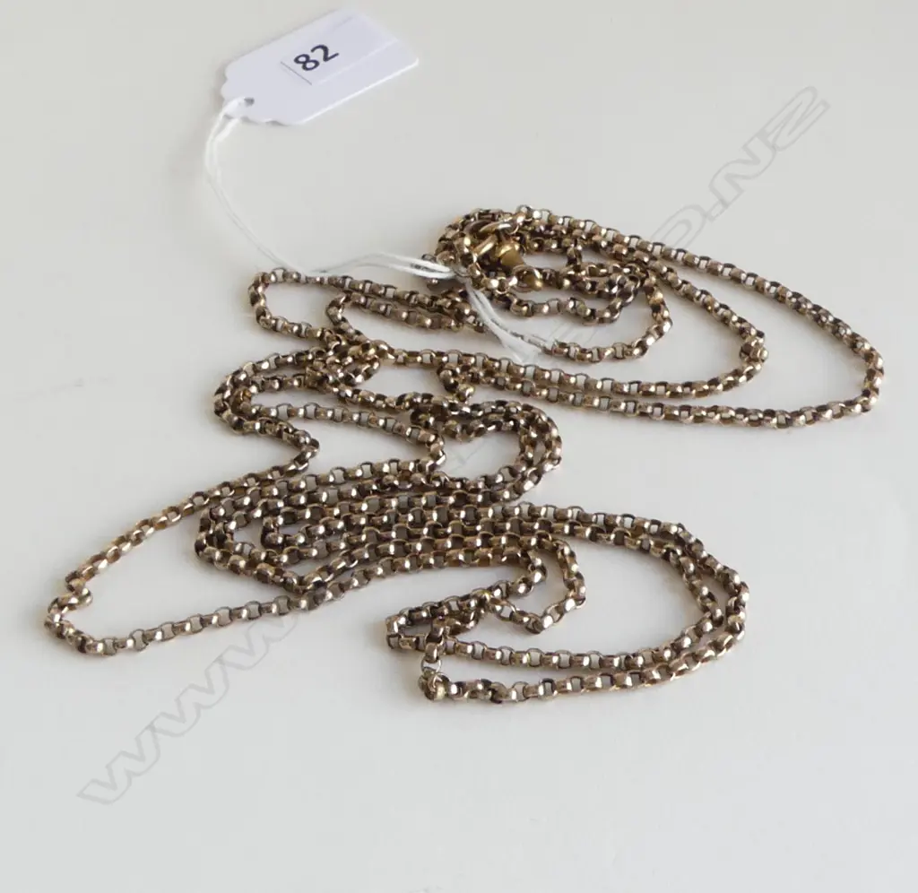 2 x c1900 9ct YELLOW GOLD NECK CHAINS FROM 1 MUFF CHAIN L.800mm EA. 26.6gms FITTING NOT GOLD Image 1++