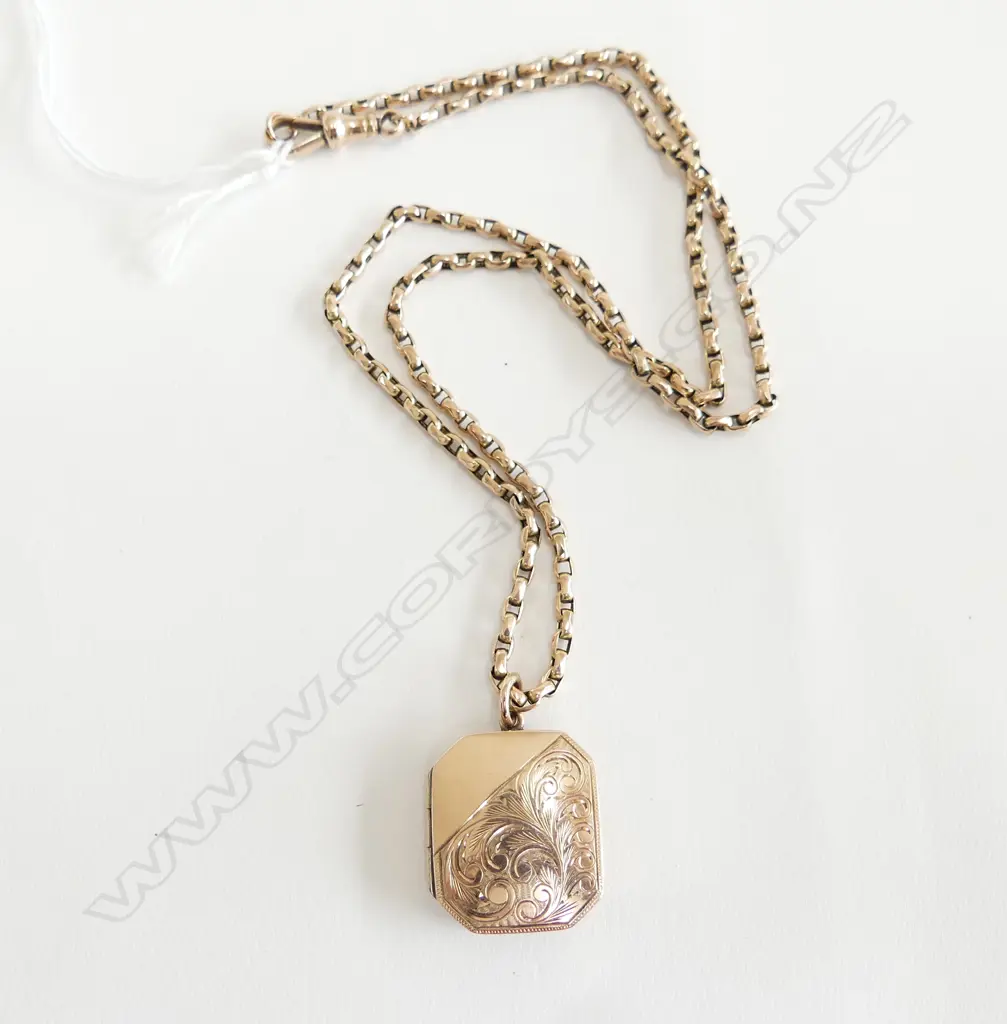 9CT GOLD CHAIN W. LOCKET 16.1grms Image 1++