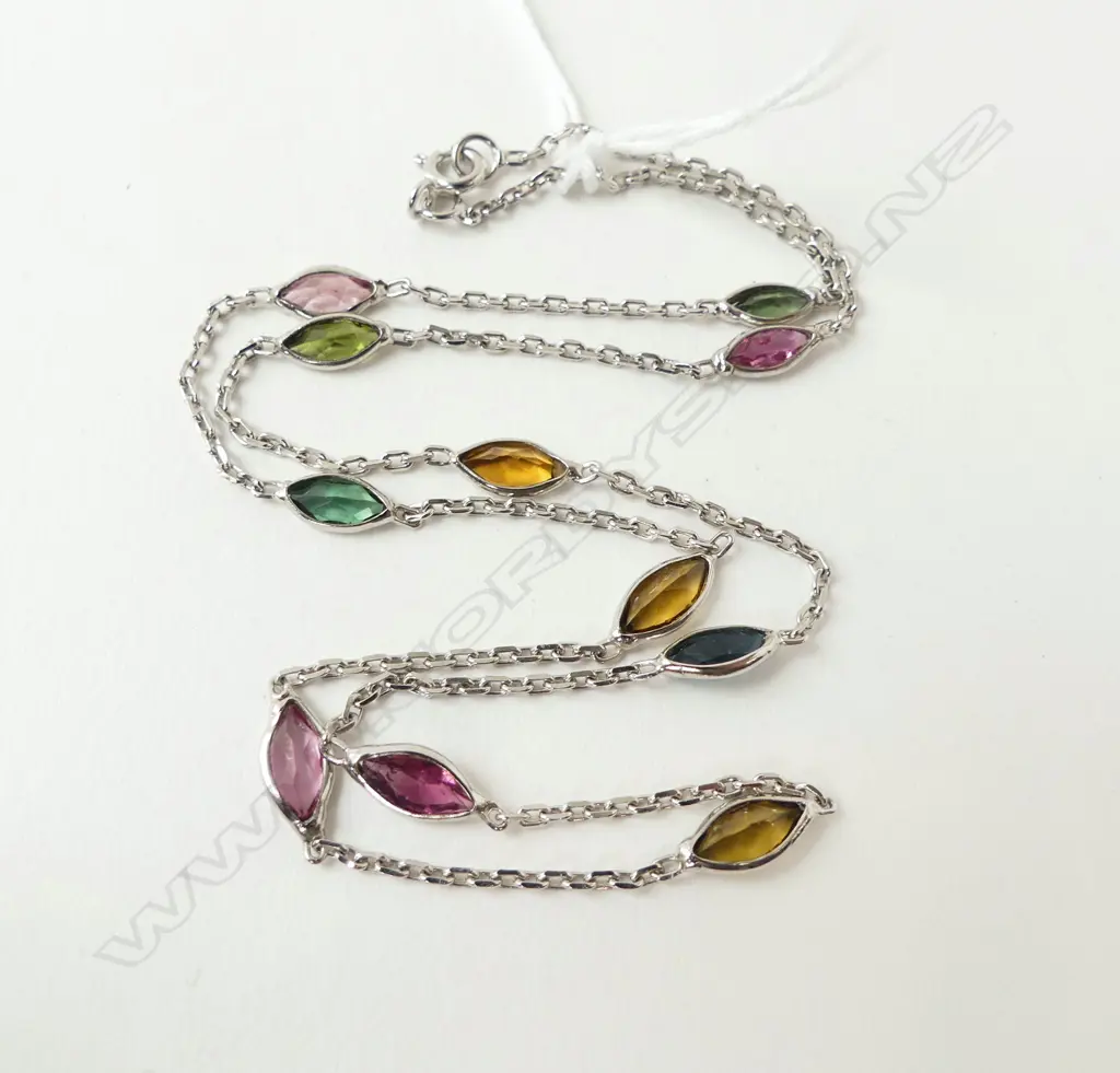 SILVER & TOURMALINE NECKLACE, L.44mm (NEW) Image 1++