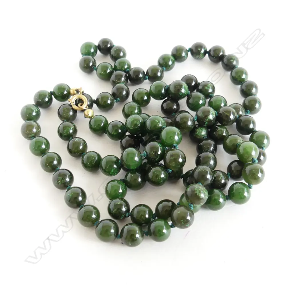 LONG GREEN  STONE BEAD NECKLACE 85CM Image 1++