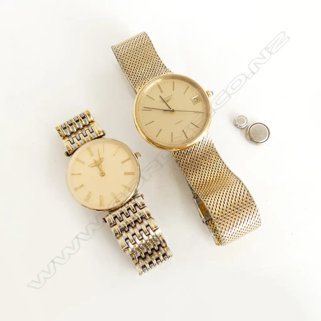 2 LONGINES WRIST WATCHES + 2 BATTERIES (one watch is in perfect running order) Image 1++