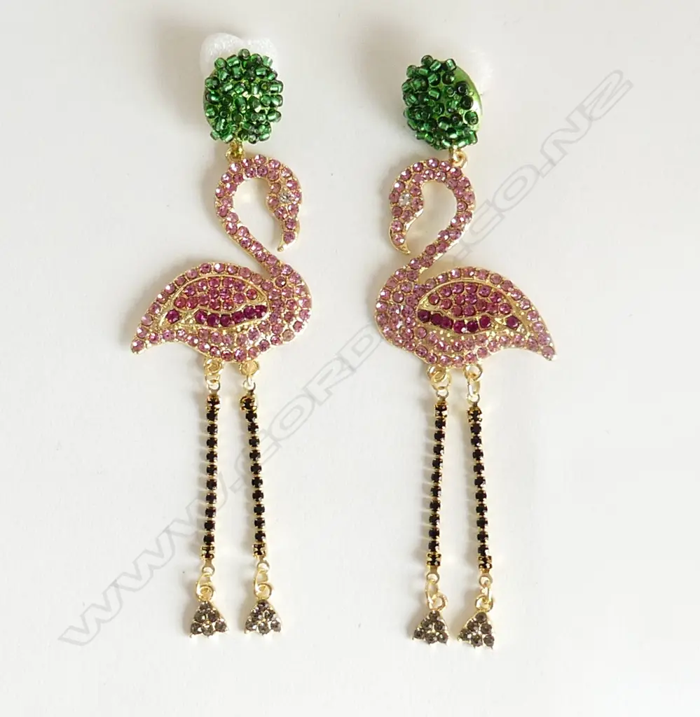 PR COLOURFUL FLAMINGO DROP EARRINGS, NEW Image 1++