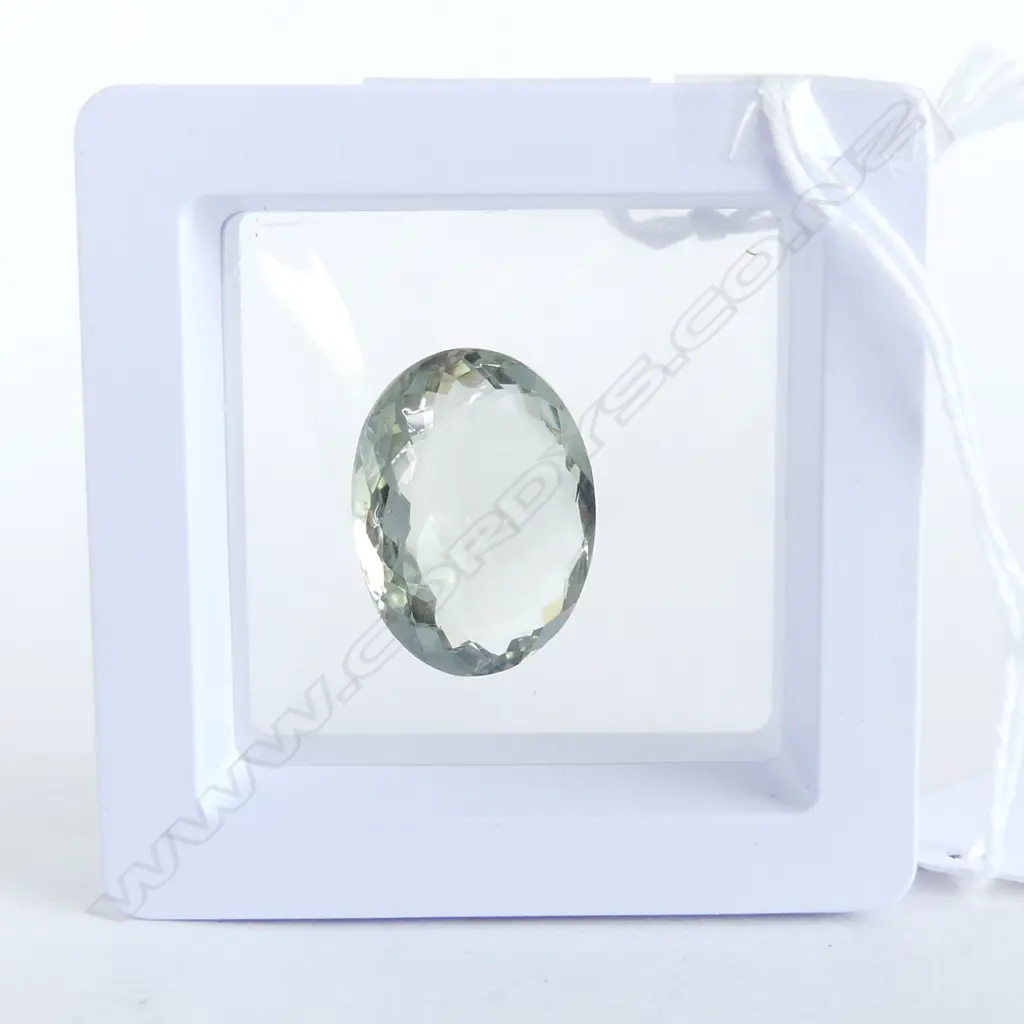 GREEN AMETHYST LOOSE STONE, FACET CUT OVAL SHAPE Image 1++