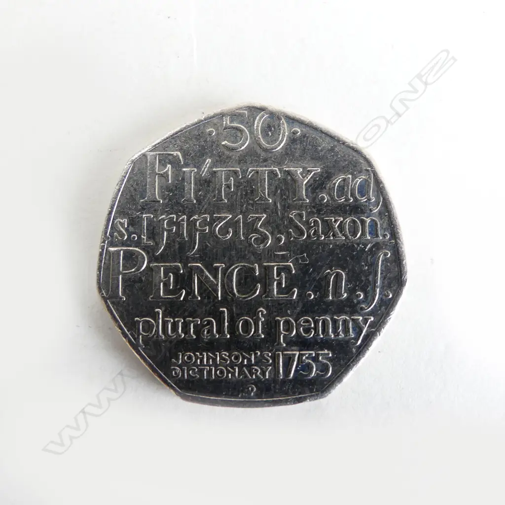50 PENCE COIN (JOHNSONS DICTIONARY 1755) 2005 Image 1++