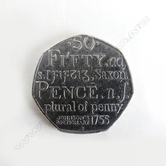 50 PENCE COIN (JOHNSONS DICTIONARY 1755) 2005
