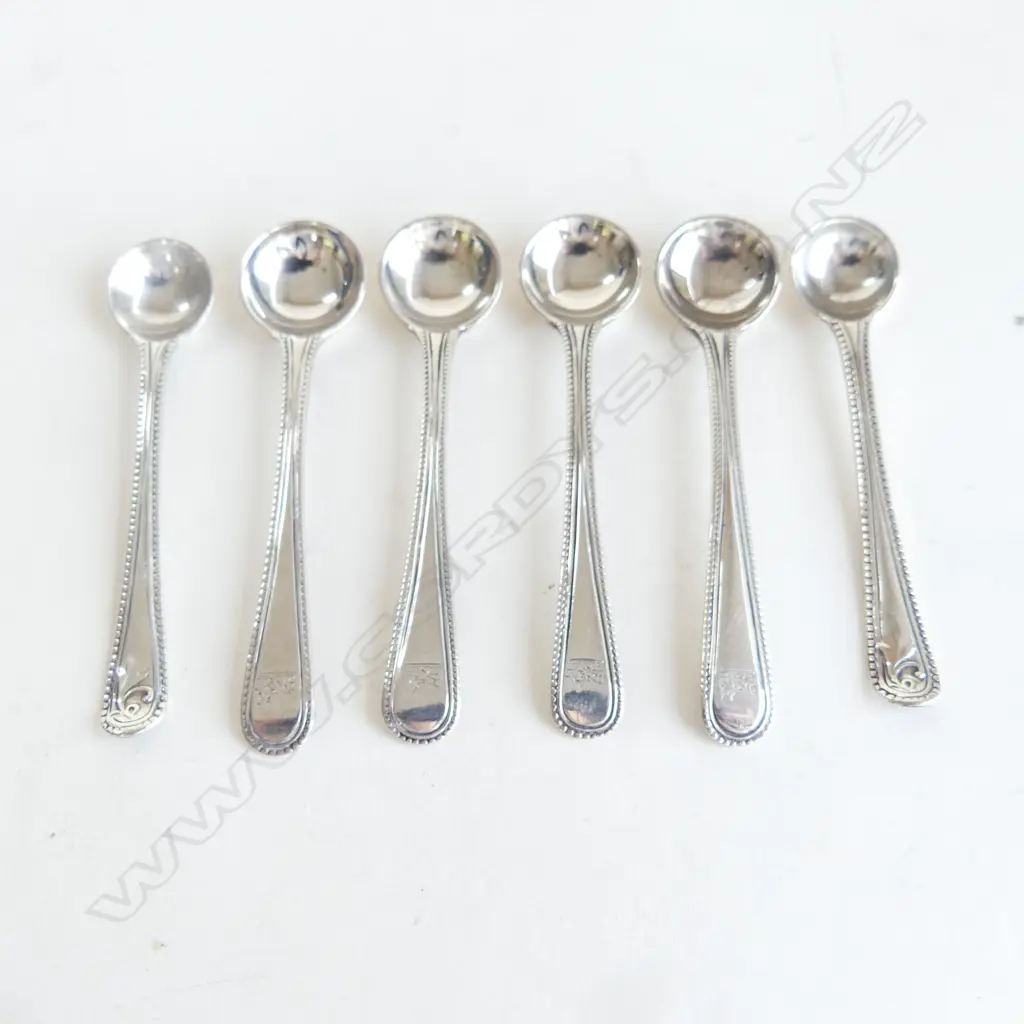 6 S/SILVER SALT SPOONS 47GMS Image 1++