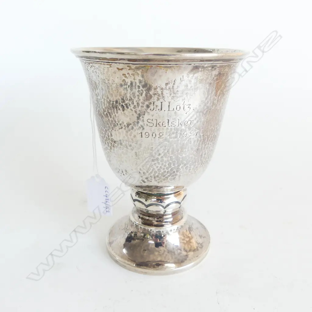 DANISH SILVER  LARGE GOBLET 335gms has assay master mark for Christian F Heise working 1904-1932. Image 1++
