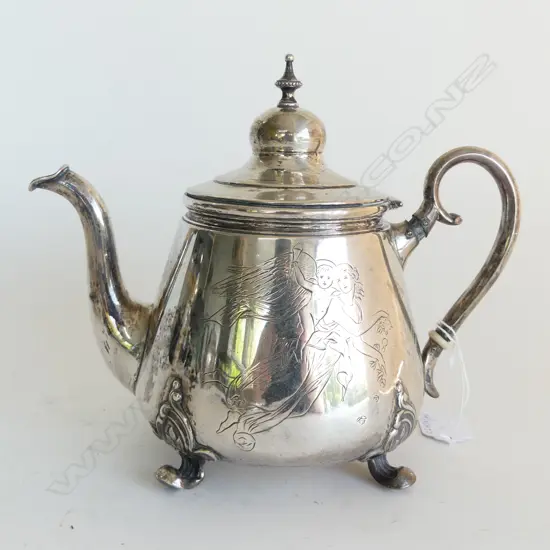 DANISH SILVER TEAPOT 392GMS