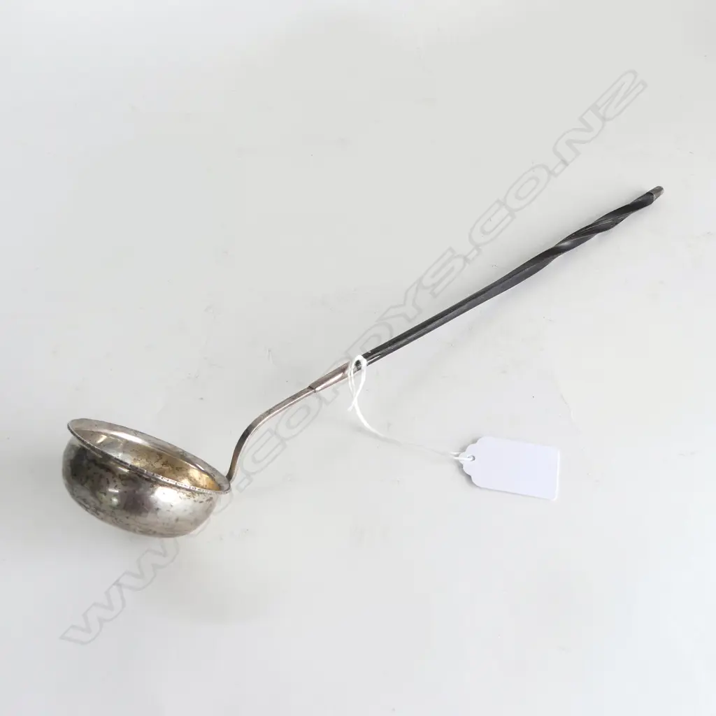 GEORGE III SILVER & twisted whale BALEEN HANDLED  TODDY LADLE Image 1++