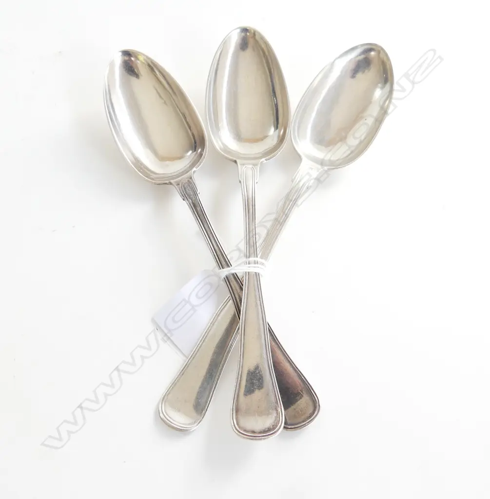 3 DANISH SILVER DESSERT SPOONS 106GMS  Image 1++