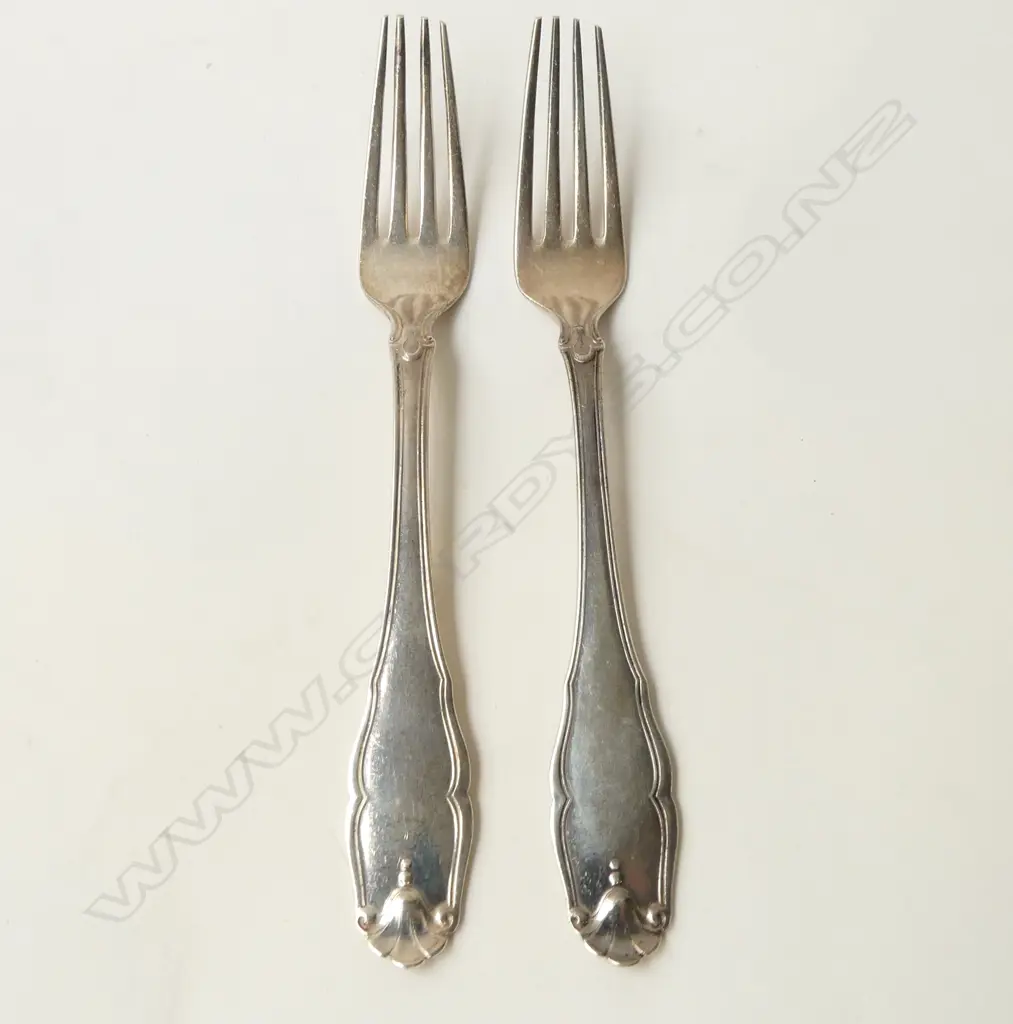 2 DANISH SILVER DINNER FORKS 120GMS Image 1++