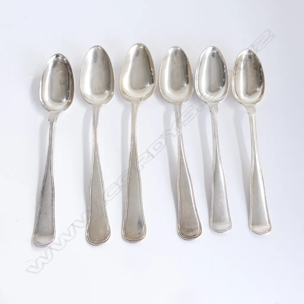 6 DANISH SILVER TEA SPOONS 86GMS Image 1++